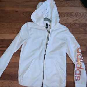 ADIDAS genuine, white womens zip up